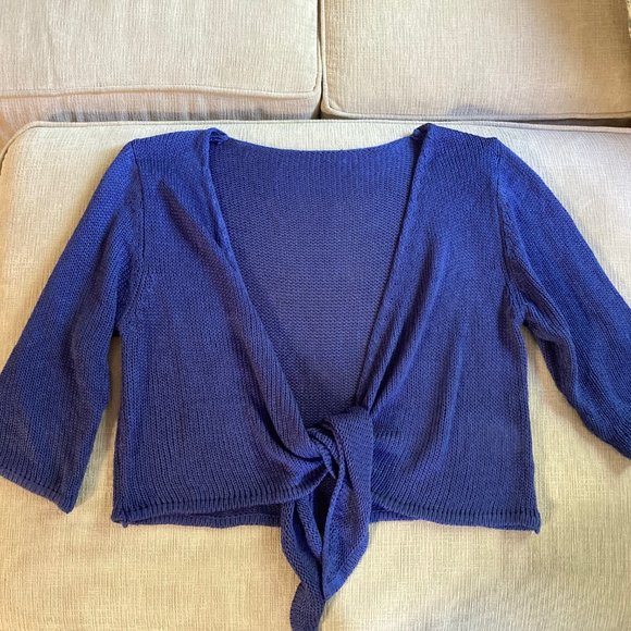 Vintage Sweater Shrug/Shawl - Cropped - Cobalt Blue - Size Large - Picture 1 of 6